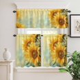 thumbnail image 6 of Suflower Curtain Valances Set Country Farmhouse Plant Pastoral Floral Kitchen Curtains 24&nbsp;inch Length Rod Pocket Valance and Tiers 3 Piece Set Small Bedroom Bathroom Laundry Decor, 6 of 9