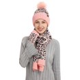 thumbnail image 3 of SERTG Women's 3 PC Set Thick Hat Winter Knitted Warm Comfortable Gloves,Fashion Hat,Soft Scarf Outdoor Hat Set(Pink,Free Size), 3 of 5