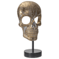 thumbnail image 4 of Pacific Giftware Day of The Dead Dia de Los Muertos Engraved Golden Resin Skull Front with Base and Stand Home Decor, 4 of 6