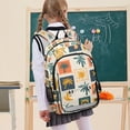 thumbnail image 7 of FORMRS School Backpack 17" Student Travel Bag with Laptop Compartment, Beige Playful Stamp, 7 of 7