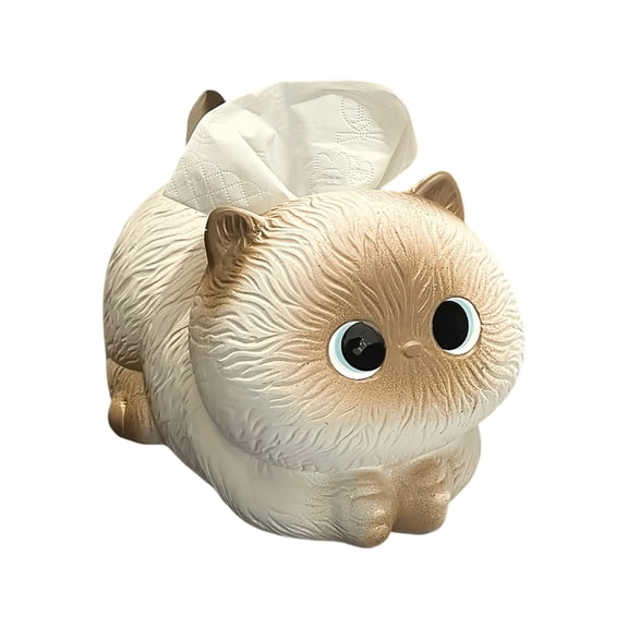 Cute Siamese Cat Tissue Box Cover for Living Room Coffee Table Napkin Holder Decorative Home Accent