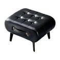 thumbnail image 1 of Reposapiés de cuero de PU para baño para niños, taburete portátil con asa, taburete de inodoro portátil multifuncional, reposapiés acolchado para dorm negro, 1 of 8