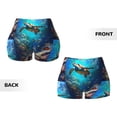 thumbnail image 3 of Sikiie Underwater Fish Turtle Print Workout Shorts Women Scrunch Butt Gym Shorts Seamless High Waist Tummy Control Yoga Biker Athletic Shorts, 3 of 5