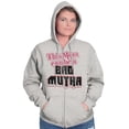 thumbnail image 4 of Retro This Mom Can Be A Bad Mutha Zip Hoodie Sweatshirt Women Brisco Brands S, 4 of 5