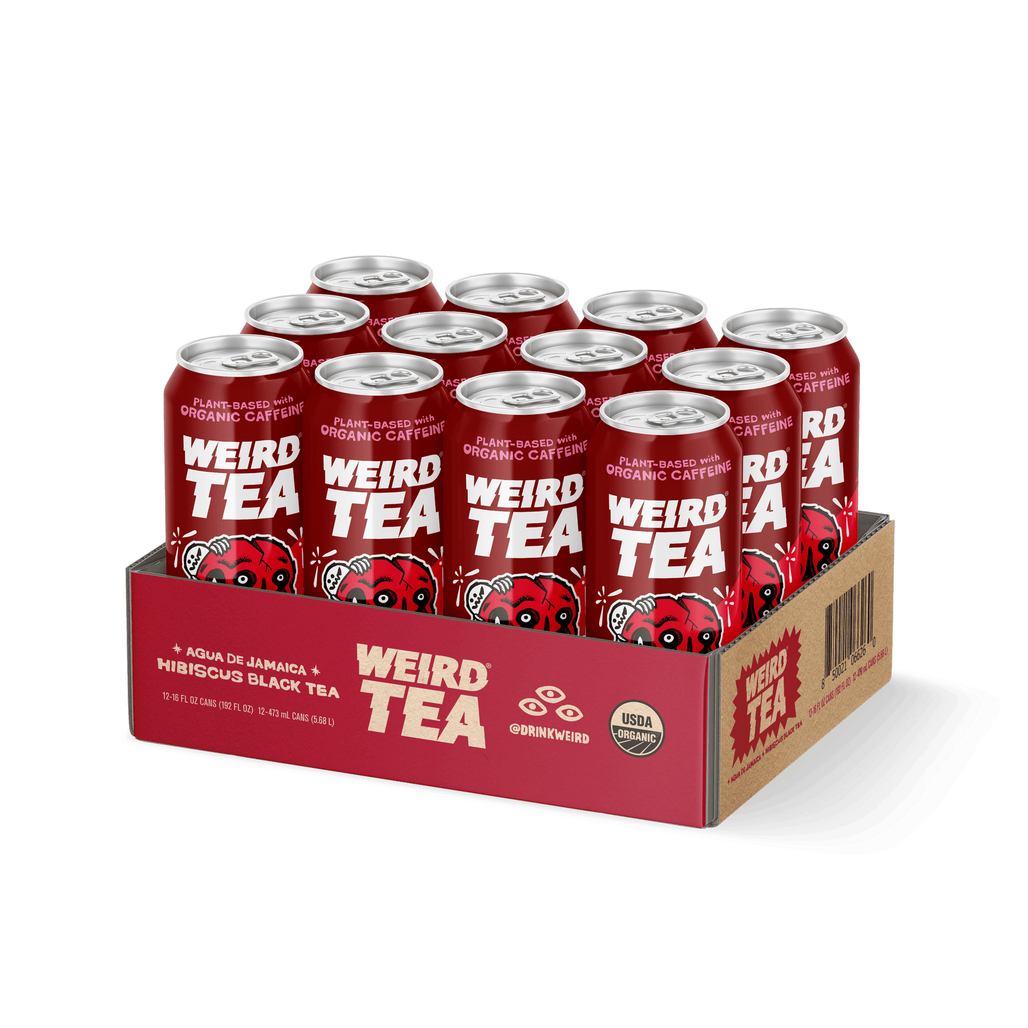 (Pack Of 12) Drink Weird Tea Hibiscus Black Agua De Jamaica 16 Fo