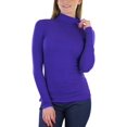 thumbnail image 7 of ToBeInStyle Women's Soft Cotton Long Sleeve Turtleneck Sweatshirt - Lazuli Blue - Large, 7 of 7