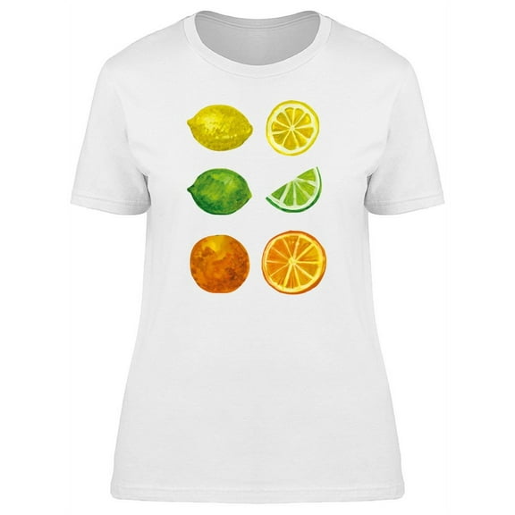 Cool Watercolor Citric Fruits T-Shirt Women -Image by Shutterstock, Female Medium