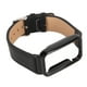 thumbnail image 3 of Correa de reloj de cuero PU, pulsera de repuesto resistente al agua con caja de acero inoxidable negra para Mi Band 7 Pro, color negro, 3 of 5