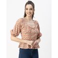 thumbnail image 3 of Moomaya Short Sleeves Sweetheart Neck Cotton Top - Women's Elegant Peplum Top, 3 of 9