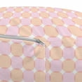 thumbnail image 3 of Circle Pouf Cover with Zipper, Continuous Geometric Oval Simplistic Blush Tones Pastel Illustration, Soft Decorative Fabric Unstuffed Case, 30" W X 17.3" L, Pale Peach Multicolor, by Ambesonne, 3 of 5