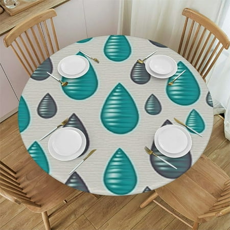 

Tllo0ord Round Fitted Tablecloth Foliage Arrangement Elastic Edge Waterproof and wipeable Fits Tables 42-46