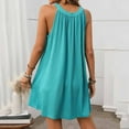 thumbnail image 7 of ZQUUVOU Women's Dress Casual Halter Solid Color Sleeveless Midi Dress Green,2XL, 7 of 7