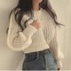 thumbnail image 4 of Suéter Vintage de manga larga con farol para mujer, prendas de punto coreanas para otoño e invierno, jersey con cuello redondo, Tops elegantes a la moda, jersey liso para mujer, 4 of 5