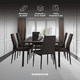 thumbnail image 2 of Juego de Comedor Mesa De Vidrio 6 Sillas De Metal Asiento Acojinado KingsHouse marron, 2 of 8