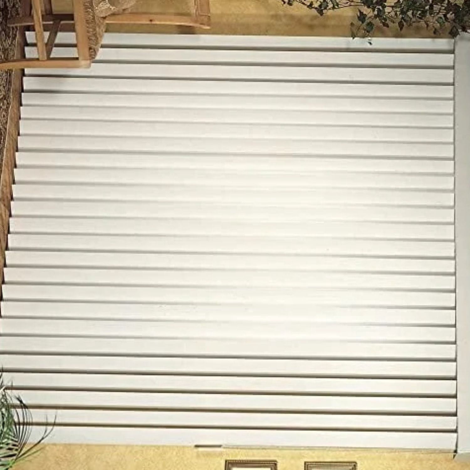 Vertical Hard Window Patio Blinds - Alabaster, 84" L X 78" W Ribbed & 3-1/2-Inch Vane - Easy Installation For All Patio Doors, Hardware Included - Aluminum Track For Durability, Anti-Static Slats