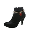 thumbnail image 6 of Women Gold Boot Chain Red Heart Shoe Bracelet Charm Love, 6 of 10