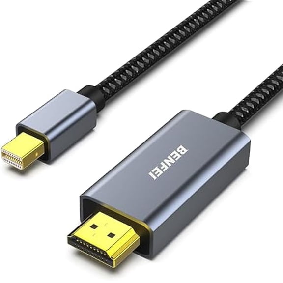 Mini DisplayPort to HDMI 6 Feet Cable [4K@30Hz, Aluminum Shell, Nylon Braided] Compatible with MacBook Air/Pro, Microsoft Surface Pro/Dock, Monitor, Projector and More