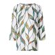 thumbnail image 4 of Camiseta estampada holgada de moda femenina casual cuello redondo manga 3/4 para mujer verde menta M SCZ, 4 of 5
