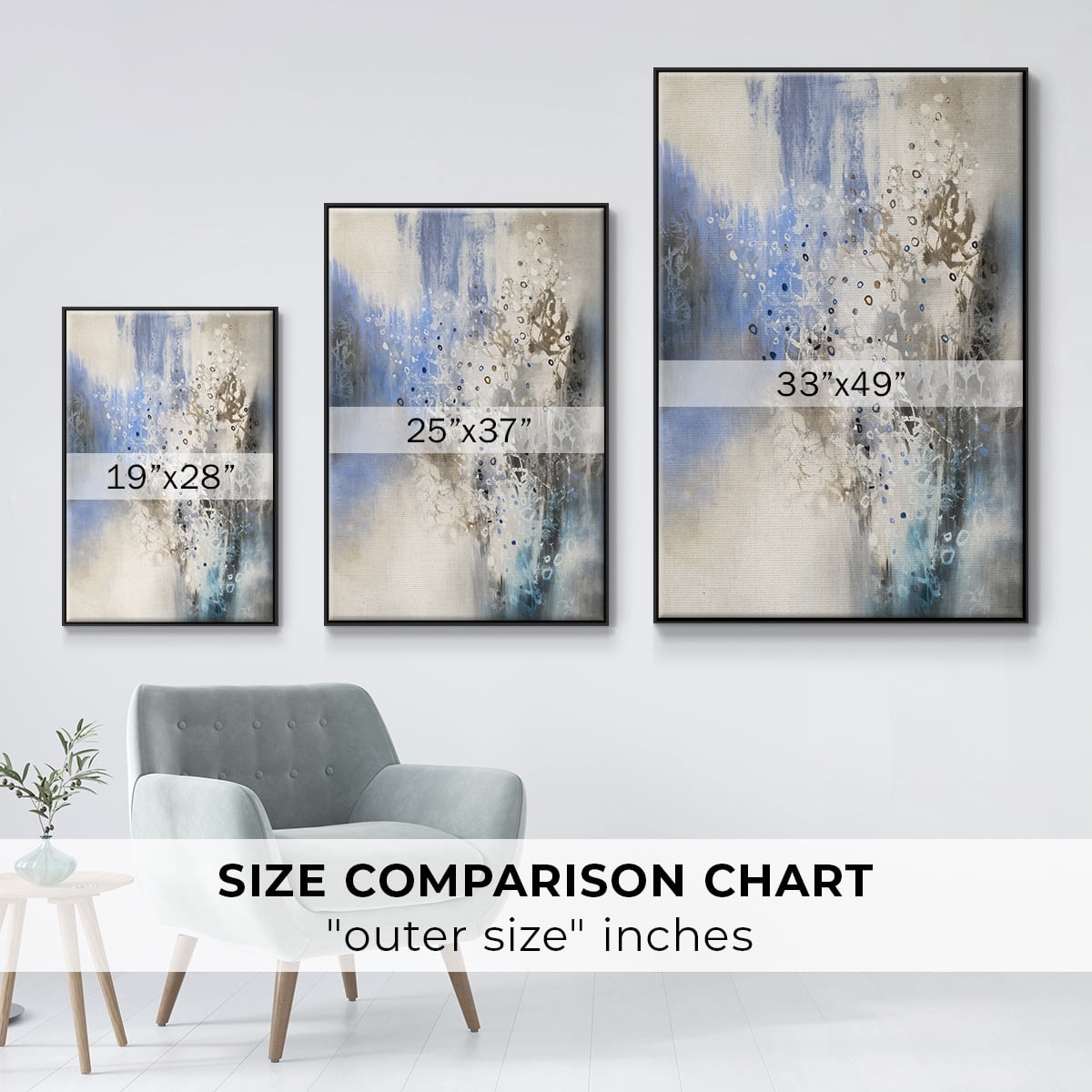 Glacier Stones Framed Premium Gallery Wrapped Canvas - Ready to Hang - 17 x 25 - Black Floating Frame