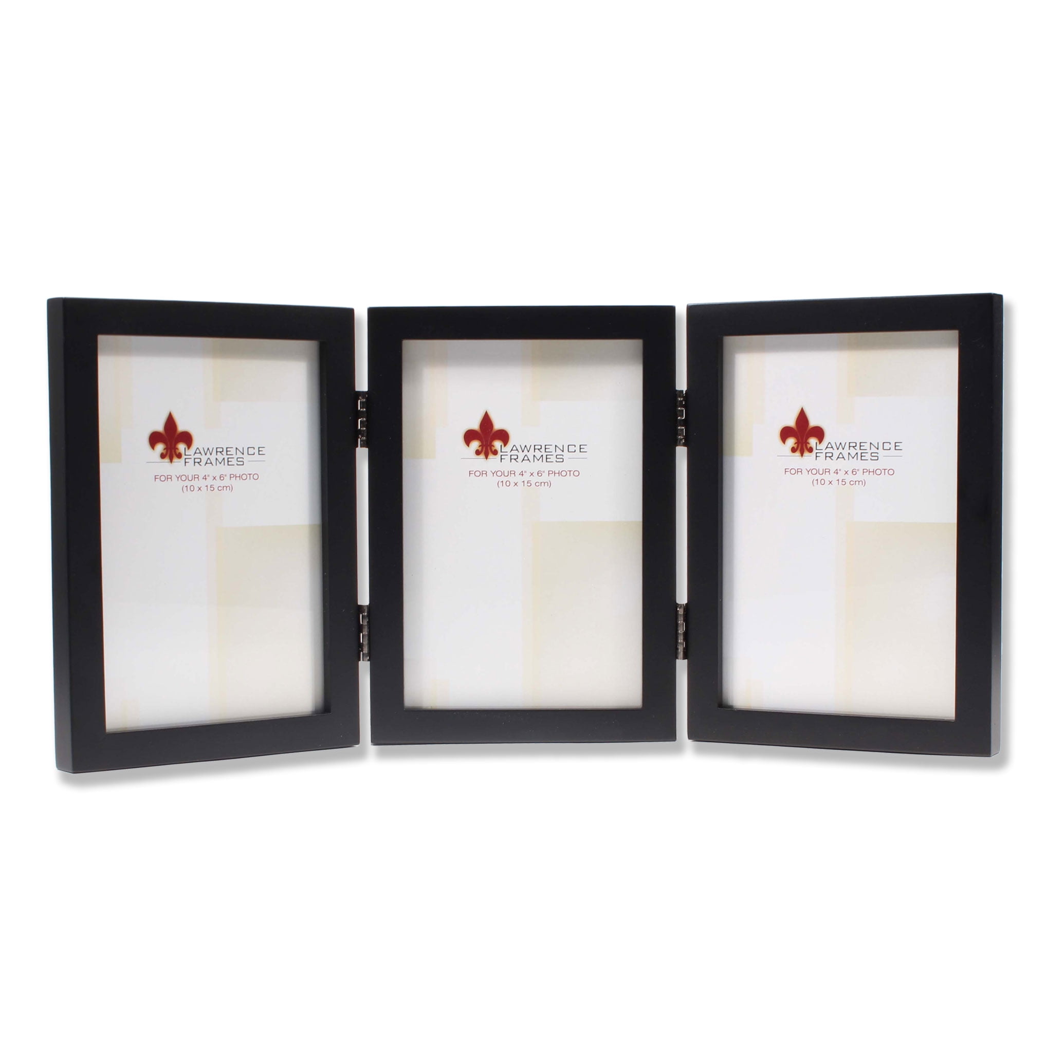 4x6 Hinged Triple Black Wood Picture Frame Gallery Collection