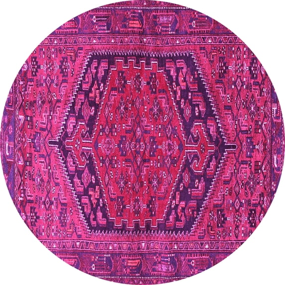 Ahgly Company Indoor Round Persian Pink Traditional Area Rugs, 6' Round