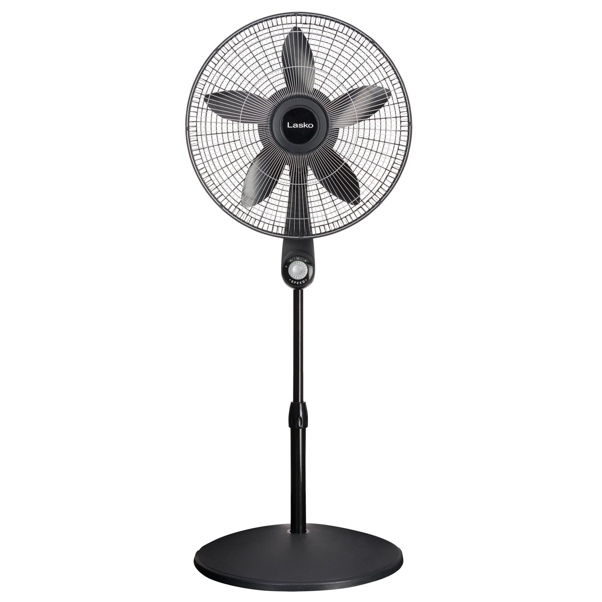 Lasko 18" 5-Speed High Performance Pedestal Fan with Remote, 54" H, Black, S18602, New