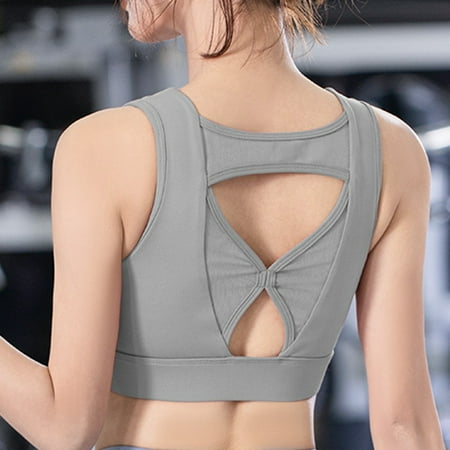 

MINZON Women s Cross Back No Steel Ring Outdoor Indoor Running Yoga Bra Vest Top Blouse
