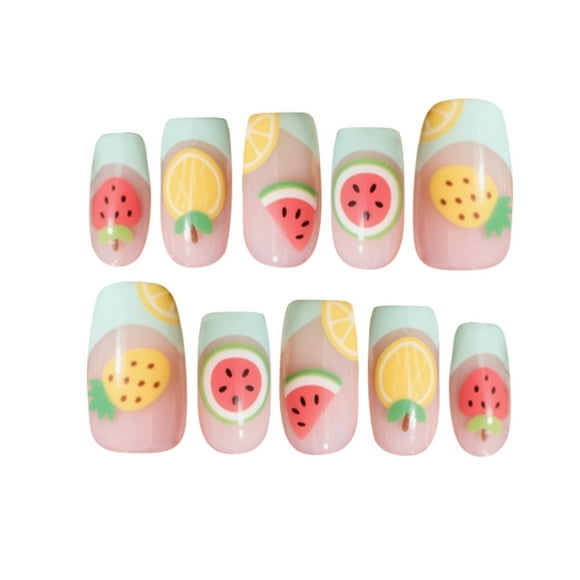 Minimalist Cute Floral French Tip Set with Coconut Tree Designs Perfect for and Fresh Aesthetic"