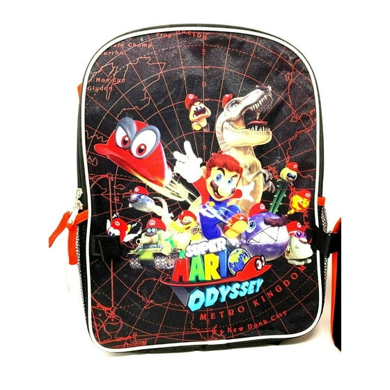 Licensed Supper Mario Odyssey School Backpack Lunch Box Combo Set