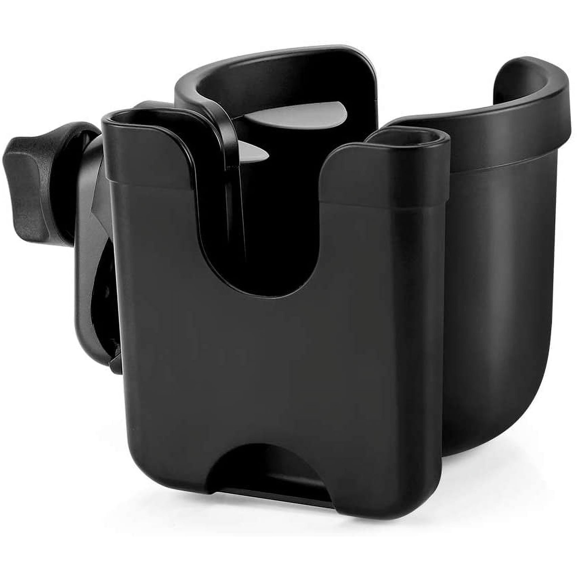 Stroller Cup Holder with Phone Holder, Bike Cup Holder, Universal Cup Holder for Uppababy Nuna Strollers, 2-in-1 Drinks Holder for Walker, Wheelchair, Scooter