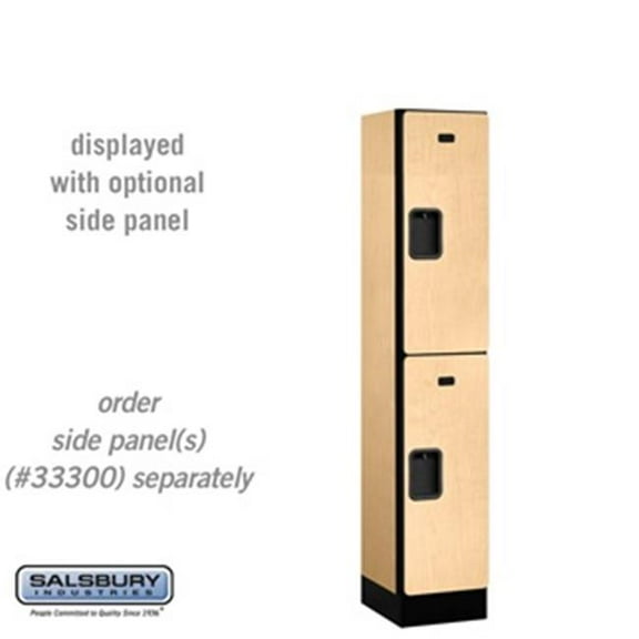 SalsburyIndustries 32155MAP Double Tier 1 Wide 5 ft. X 15 in. Designer Wood Locker - Maple
