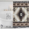 thumbnail image 4 of Brown Boho Waterproof Fabric Shower Curtain,Vintage Rustic Southwest Aztec Geometric Waterproof Fabric Shower Curtain for Bathroom Curtains Bathtubs Shower Curtains with 12 Hooks Extra Long 72x96, 4 of 8
