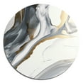 thumbnail image 2 of Designart "Harmony of Marble Black and Gold III" Abstract Marble Metal Round Art Living Room, 2 of 5