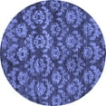 thumbnail image 1 of Ahgly Company Machine Washable Indoor Round Abstract Blue Modern Area Rugs, 4' Round, 1 of 4