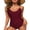 Wine Red, variant on LYMAYTER One Piece Swimsuits for Women Summer Trendy V Neck Crisscross Backless Slimming Swimwear S M L