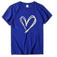 thumbnail image 2 of GaThRRgYP Summer Tops,Blouse for Women Dressy Casual,Women Pullover Color Printing Short Sleeves T-shirt Tops Blue XL, 2 of 3