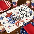thumbnail image 5 of Uuiauoio Retro Stars Stripes Patriotic Placemats, Memorial Day Independence Day Table Mats for Holiday Party Kitchen Dining Room Decoration, 5 of 6