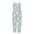 thumbnail image 3 of Toimothcn Toddler Girls Dress Sleeveless Happy Easter Cartoon Bunny Carrot Printed Romper Jumpsuit Soft Breathable Loose Homewear Overalls Cool Girl'S Dailywear, 3 of 3
