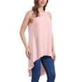 thumbnail image 4 of INSPIRE CHIC Women's High Low Tops Casual Sleeveless Blouse Crewneck Asymmetrical Loose Shirt Summer Top XL Pink, 4 of 6