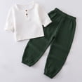 thumbnail image 2 of WERYOUNG Lightweight Boys Summer Outfits For Kids Breathable Long Sleeve Top Pants Two Piece Sets For Toddler Boy Girl Versatile Clothes Sets 18-24 Months, 2 of 7