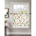 thumbnail image 2 of Sheer Curtains 54 Inch Length, Yellow Spring Floral Semi Sheer Curtains Light Filtering Window Treatment, Flowers Leaves Elegant Pastoral Privacy Voile Drapes for Living Room Bedroom 52x54 Inch, 2 of 7