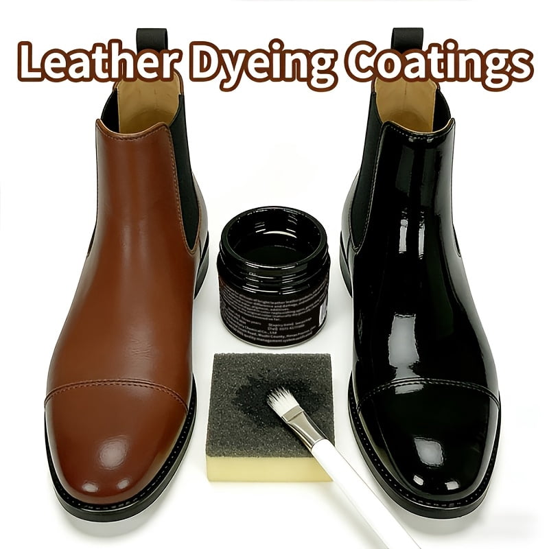 Shoe & Leather Dye Color Changer/Restorer Spray - Instant Black -Up Paint for Leather Jackets, Bags, Belts, Wallets - Plant-Based & Chemical Formula Refurbishment Spray (30g)