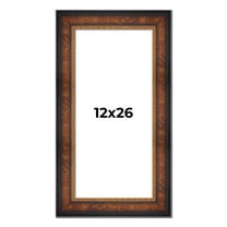 12x26 Frame Brown Walnut Gold Ornate Trim Solid Wood Plein Air Picture Frame | 3 Inch Moulding