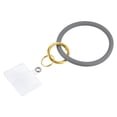 thumbnail image 3 of Uxcell Key Ring Bracelet Silicone Wrist Keychain Circle Wristlet Keyrings, Gray, 3 of 7