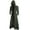 Green, variant on Men's Gothic Style Hooded Coat with Insert and Long Button Front Closure for Outdoor Wear
