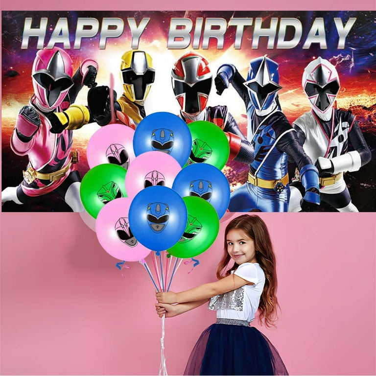 Kit Décoration Anniversaire Power Rangers - Ballons, Banderole, Toppers Pour Gâteau - NEUF