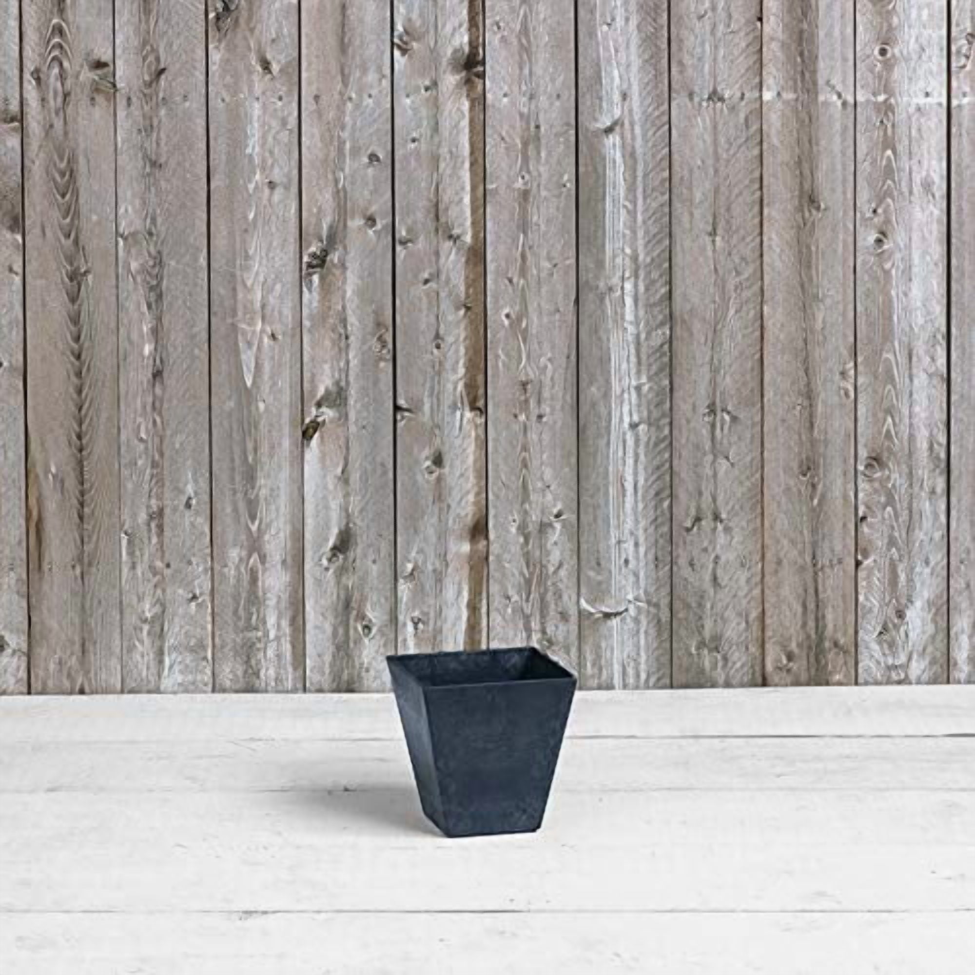 Root & Vessel Ella Square Planter, Black, 8"