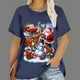 thumbnail image 1 of Camisetas de Navidad para mujer, Tops con estampado de dibujos animados de Papá Noel, camisetas de manga corta con cuello redondo, ropa informal de fiesta, Tops de gran tamaño para mujer, 1 of 5