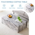 thumbnail image 6 of NYEESS Rectangular Coffee Table, Gray Marble MDF Living Room Table with Block Base for Small Spaces, 6 of 12