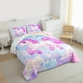 thumbnail image 3 of Homewish Cute Animal Unicorn Bedding Comforter Set 2pcs for Kids Child Girls,Dreamy Princess Twin Comforter Sets Microfiber,Cartoon Rainbow Breathable Bedding Set,Breathable Home Decor,Reversible, 3 of 8